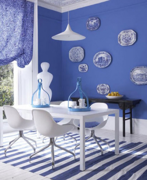 Thiết kế nội thất bằng gam màu xanh